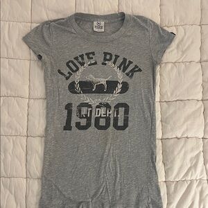 Y2K LOVE PINK Gray Graphic Tee